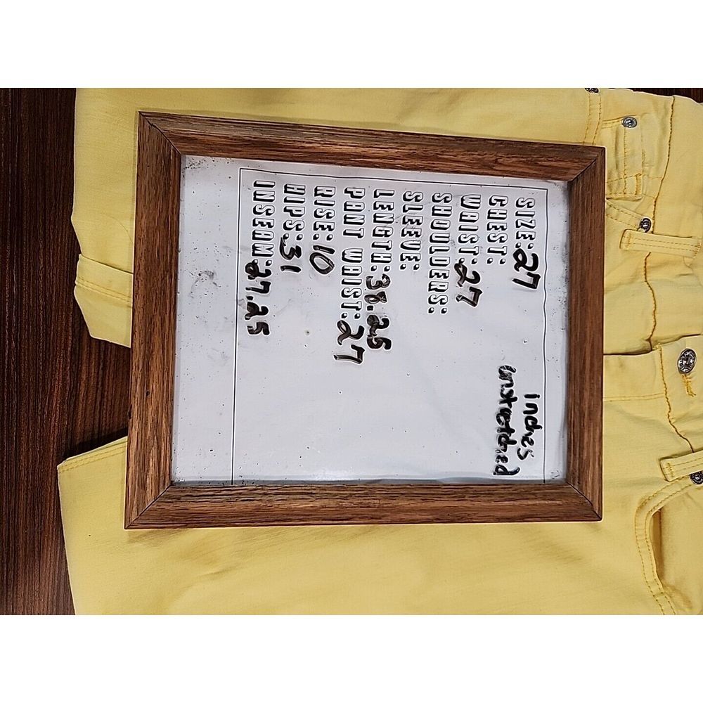 7 Seven for all Mankind Womens 27 Bright Yellow ‎ Summer Jeans - Picture 10 of 10